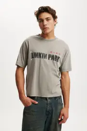 [Cotton On Men] Cotton On Men - Linkin Park Cropped Fit T-Shirt - Lcn cor slate stone / linkin park - hybrid th M LCN COR SLATE STONE / LINKIN PARK - HYBRID TH
