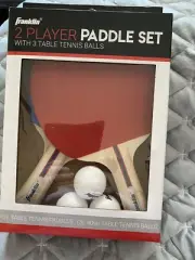 Franklin 2 Player Paddle Set w/3 Table Tennis Balls NIP