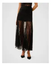 [Forever New] Mahalia Godet Lace Midi Skirt in Black