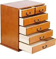 Solid Wood Filing Cabinet Office Desk Storage Box, 5-Layer Filing Cabinet Storage Cabinet, Low Bedside Table, 6 Drawers, A4 Data Sorting Box (Size : 37.5×25.5×40cm)