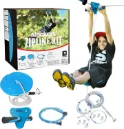 70 Ft Hawk Series Zipline - Kids Zip Line Kit with Safety Zipspring Brake System