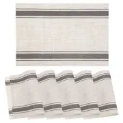 Table Mats Set of 6, PVC Place Mats, Washable Heat-Resistant Placemats (Brown)