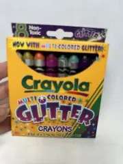 Vintage 1994 Collectible Crayola Glitter Crayons 8-Count with Metallic Wrapping