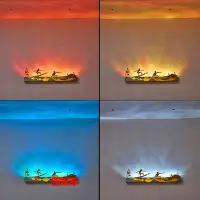 在飛比找Yahoo!奇摩拍賣優惠-【熱賣精選】壁燈3D動態水紋洗墻燈投影LED壁燈客廳床頭酒吧