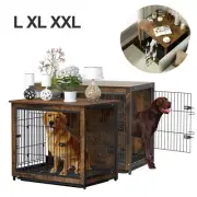 Dog Crate Furniture Side End Table Strong Dog Cage w/ Removable Tray Double-Door