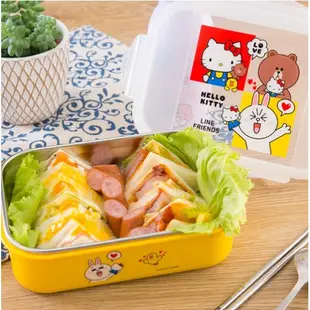【現貨】SANRIO 三麗鷗 Hello Kitty & LINE 不鏽鋼隔熱餐盒 單格 三格 野餐盒 便當盒 餐盒