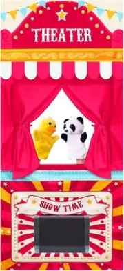 Doorway Puppet Theater w/ 2 Adjustable Rods Fits in Most Doorways 67 x 31 Inch