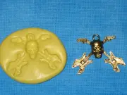 Skull with Guitars Charm Silicone Mold 300 For Resin Clay Candy Chocolate