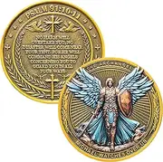 Archangel Michael Protection Challenge Coin for Divine Guidance and Safety Bible Verses Pocket Token