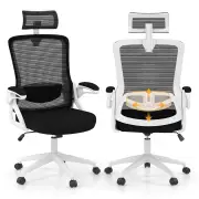 CostwayErgonomic Office Chair with Adjustable Lumbar Support-White