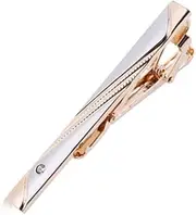 [TOBILE] Men's Gold Tie CliBusiness Formal Wear Men and Women Pin Security Tie Cli (Color : Black)