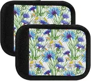 [ODAWA] Blue Cornflowers White Daisies Luggage Handle Wrap 4 Pack, Handle Grip Suitcase Identifier Suitcase Makers Covers for Travel