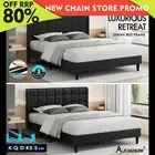 ALFORDSON Bed Frame Queen Double King Single Size High Headboard Leather Fabric