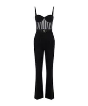 Jumpsuit in lightweight crêpe and tulle fabrics IT40,IT44,IT42 black