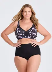 [Taking Shape] Taking Shape Wirefree Cooling Lounge Bra Size 20C in Tropical Floral - Plus Size Women's Clothing Tropical Floral