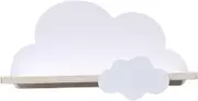 Cloud Shelves, Wood Cloud Wall Shelves with Hook, Cute and Simple Style Wall Shelf for Book Toys Storage Kawaii Room Decor, Shelf, Nursery-