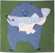 Musumi Furoshiki Aqua Drop Recycled Bear and Sake Green 100cm Polyester Water