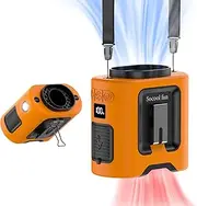 Socool 14500mAh Portable Waist Fan Clip on Belt 360 Rotation Wearable Rechargeable Personal Shirt Fan, 67H Cooling 5-Speed Battery Operated with Light, Neck Fan Hands-Free for Outdoor Jobsite Camping