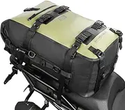 BAIGIO 30L Motorcycle Backpack Tail Bag Waterproof Multifunctional Motorbike Panniers Rucksack Combined Saddles Bags Motor Rear Rack Seat Bag Professional Motorbike Accessories, Army Green