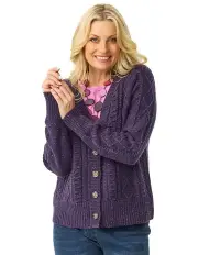 [Fella Hamilton] Gregory Short Button Cardigan in Purple