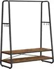 Clothes Rail Heavy Duty 2 Shelf Clothes Rack 6 S Hooks and Steel Frame for Bedro