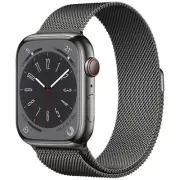 Apple Watch Series 8 GPS Plus Cellular 41mm Smart Watch-Graphite Milanese Loop