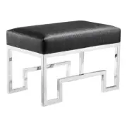 American Home Classic Laurence 18" Stainless Steel/Fabric Stool in Silver/Black