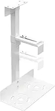 Wall Mounted and Under Desk CPU Holder, 360 ° Adjustable Heavy Duty PC Under Desk Mount, CPU Under Desk Mount Bracket, CPU Desktop Computer Holder, Adjustable Height and Width，Holds Up To 66lbs(White)