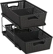 SimpleHouseware 2 Tier Pull Out Drawer for Cabinet Under Sink Organiser, Black