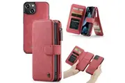 For iPhone 13 mini Case, Wallet PU Leather Detachable Folio Cover, Red