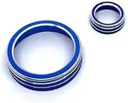 for Audi A3 8V S3 2014-2019 Blue Interior Centre Console Air Conditioning Switch Ring Air Vent Outlet AC Pack of 2