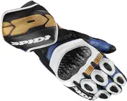 Spidi Carbo 7 Motorcycle Gloves, black-white-blue, Size 2XL for Men Black White Blue