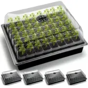 Seedling Starter Trays with Humidity Dome - 5 Sets 240 Cells 2.76" Deep