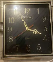 Vintage Luca Quartz Wall Clock. Battery Operated. Retro Gold/black