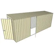 Build-A-Shed 1.2 x 5.2 x 2.0m Tunnel Shed Tunnel Hinged Door with 1 Hinged Side Door - Cream