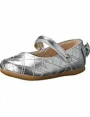 Pampili 248 Lara Sapato PRATA Toddler Baby Girl Silver Dress Shoe Size 7