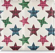 [Amooorous] Cartoon Beige Checkered Plaid Stars Pu Leather Car Registration and Insurance Card Holder Document Wallet for Driver License, Cards & Essential Documents, Cartoon beige Checkered plaid