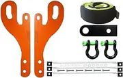 5T Recovery Gear Tow Points Kit 2 x D Ring Bow Shackle 4.75T + 10T Tree Trunk Protector + 5T Recovery Hitch Receiver for Toyota FJ Cruiser and Landcruiser Prado 150