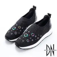 在飛比找momo購物網優惠-【DN】太空漫步 繁星點綴造型運動休閒鞋(黑)