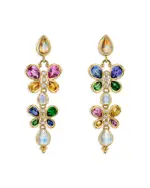 Temple St. Clair 18K Yellow Gold Cl Color Multi Gemstone & Diamond Luna Flutter Drop Earrings