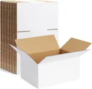 Famagic 10 Pack 8X6X4 Inch White Small Cardboard Boxes - White Shipping Boxes C
