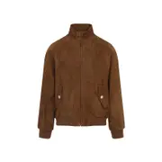 [Valentino] Valentino-Tobacco Brown Lambskin Suede Leather Jacket-Uomo 52 IT
