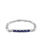 Rina Limor Silver 4.70 ct. tw. Sapphire Birthstone Link Bracelet