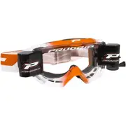 Pro Grip 3200 Venom Roll Off Mounted MX Goggles (Orange, Clear Lens)