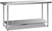 Cefito 1829x610mm Stainless Steel Kitchen Bench, Island Cart Work Table, Commercial 304 Food Grade Restaurant Prep Storage with 2-Layers Shelf Countertop