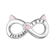 SOLID Sterling Silver Forever Love Cat Kitten Infinity Charm - AVILIA Designs