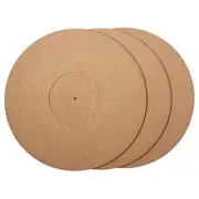 3 Pieces Cork Turntable Mats with High Fidelity for Vinyl LP Record Players3621