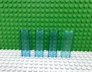 Lego 4 Trans Light Blue 1x2x5 wall brick block castle NEW