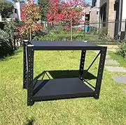 120(L) x90(H) x60(D) cm Steel Garage Work Bench Shelves Workshop Workbench Racks Workbenches (Matte Black)