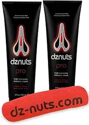 dznuts Men's Pro Chamois Cream with Microfiber Towel, Anti -Chafing Cream for Saddle Sores, Chafing, Rubbing, Inner Thighs Friction for Cyclists, Runners, Triathletes - 2 Pack (4 Fl Oz Each)